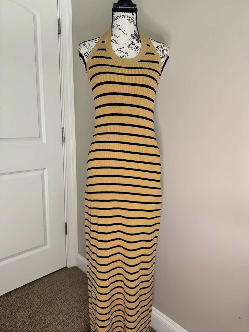 NWT Proenza Schouler Meryl Striped Ribbed Halter Maxi Dress S $890